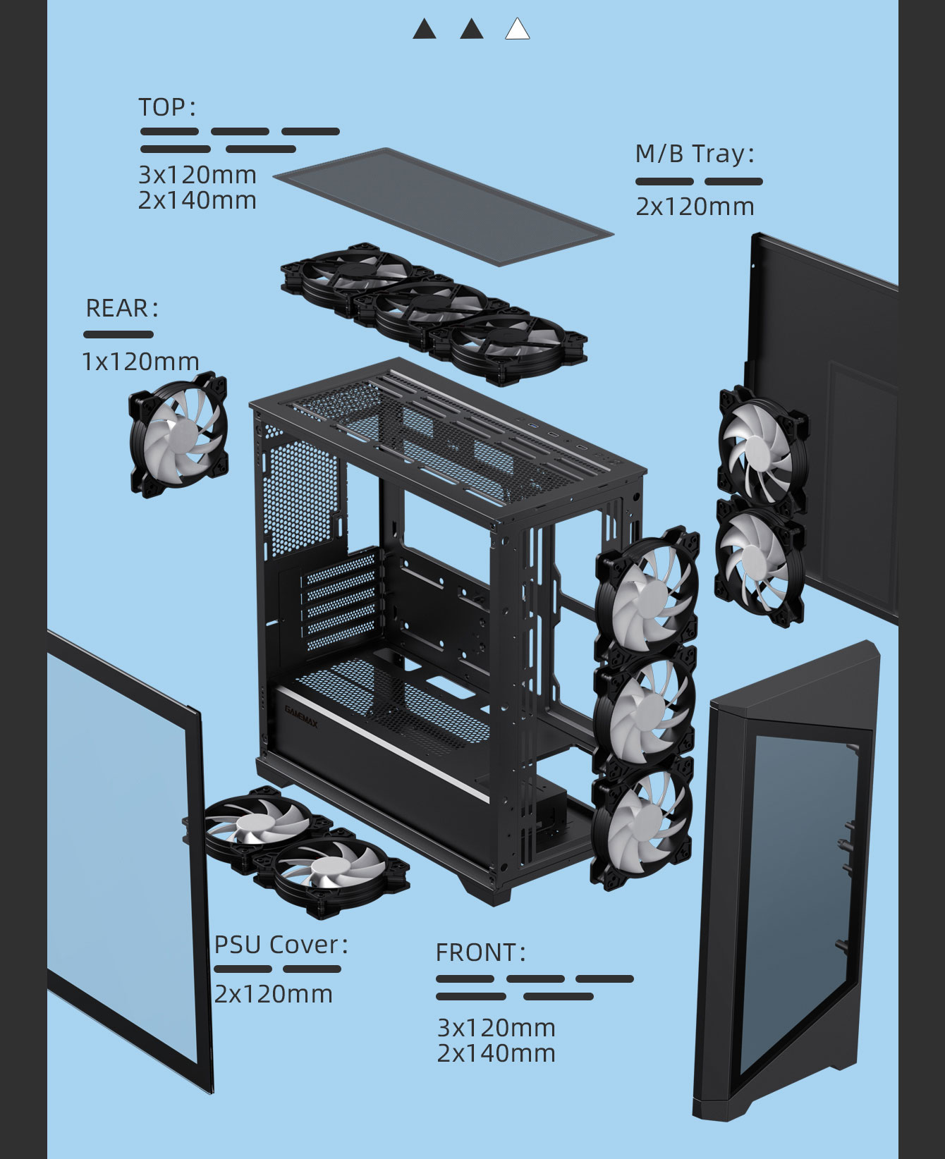 Gamemax Destroyer TGB Black USB3.0 Tempered Glass Micro ATX Tower